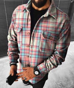Geometric Print Long-sleeved Shirt Jacket