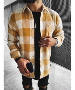 Geometric Print Long-sleeved Shirt Jacket